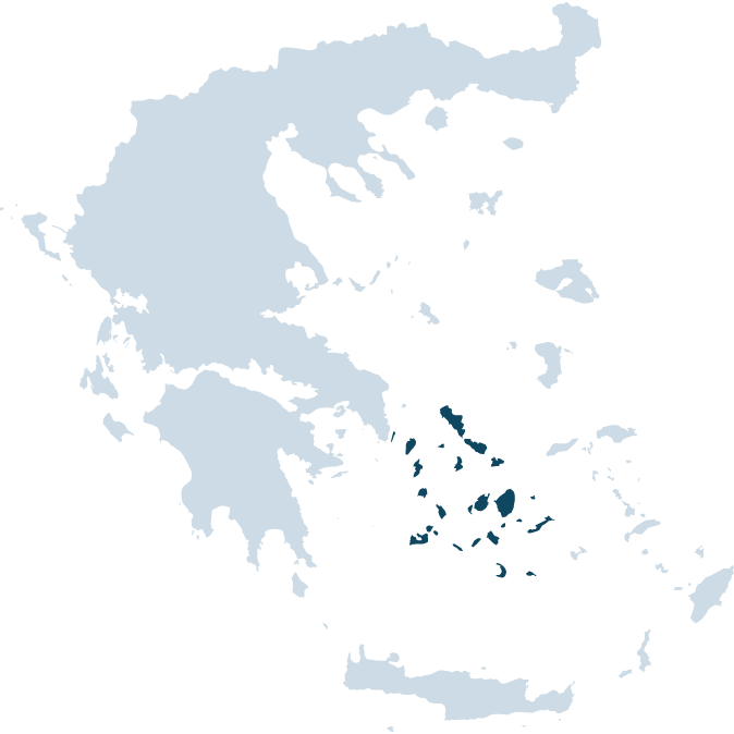 map of cyclades, greece