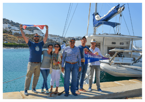 happy people sailing